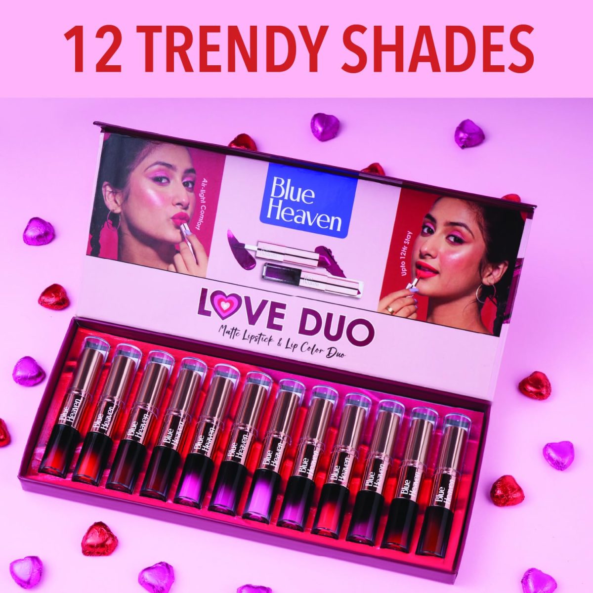 Blue Heaven Love Duo 2 in1 Dual Sided Lipstick for women | Non Transfer| Hydrating and Long Lasting Upto 12 hrs | Soft Matte Finish formula - 07 |1.5ml + 4g - Image 3