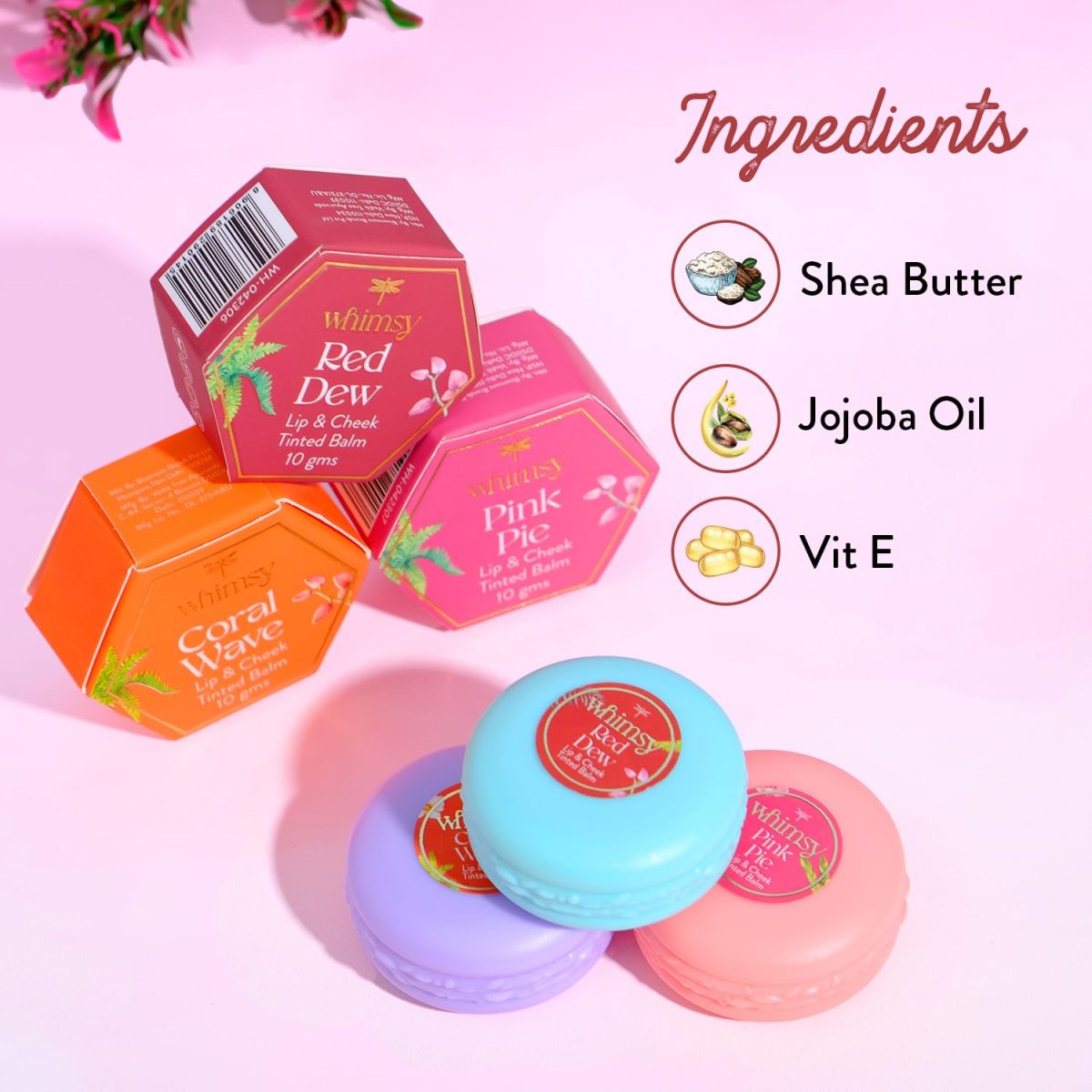 Whimsy Beauty Lip N Cheek Tint For Girls, Preteen And Teens|Kids Natural Lip Balm With Jojoba Oil And Vitamin E For Lips, Eyelids & Cheeks|Kids Makeup Safe|Skin Friendly Lip Balms For Girls - Pink - Image 2