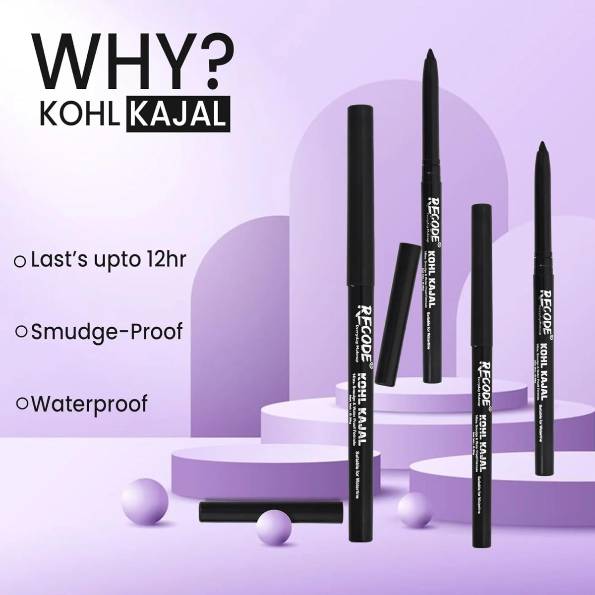 Recode Pookie Black Kajal-Everyday Makeup - 0.35G - Image 3