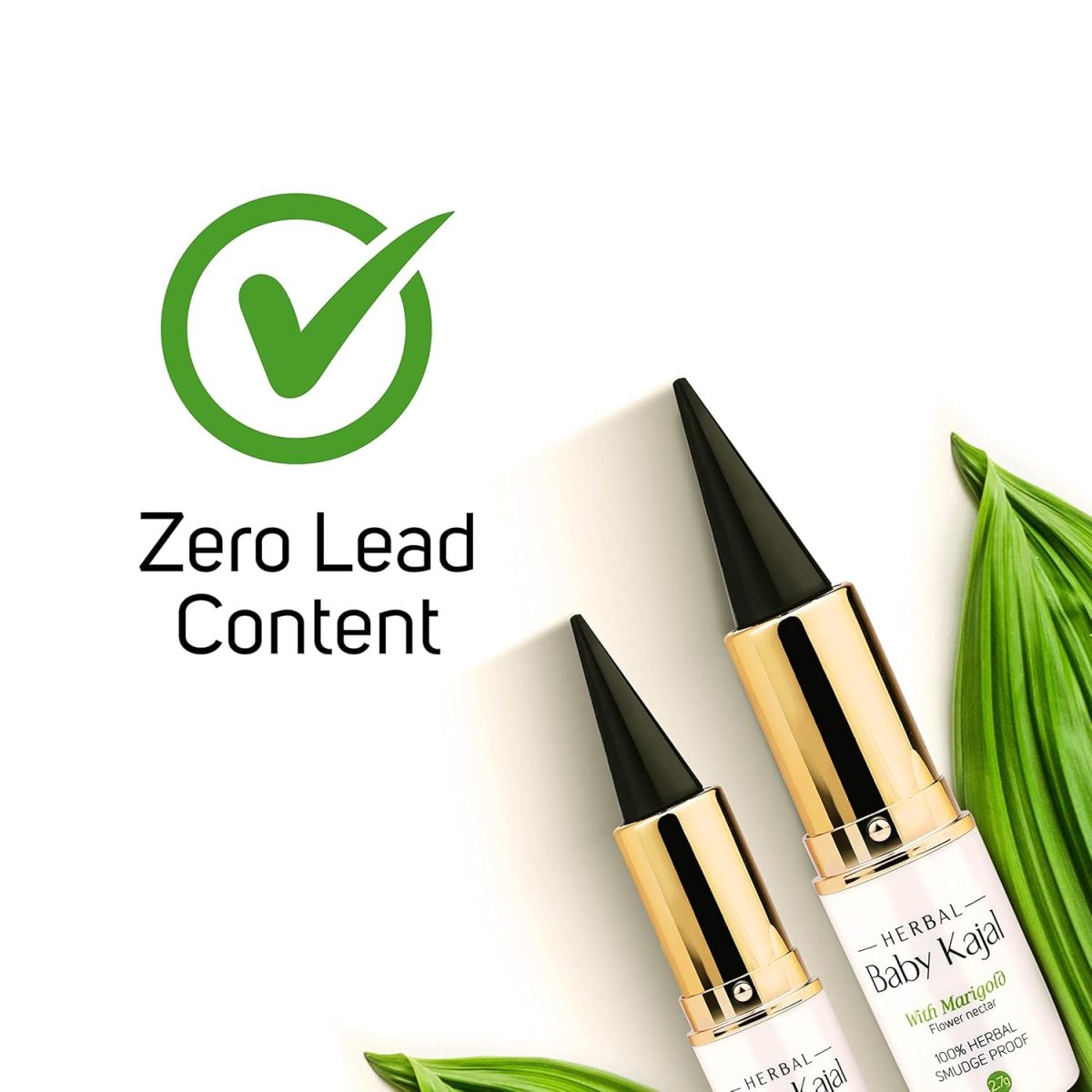 Farmherbs 100% Herbal All Natural Baby Kajal Stick - Certified Lead-free, Irritation-free, Premium Olive Wax with Pure Organic Marigold, Smudgeproof, Preservative-free, Synthetic Chemical-free, from Renowned Eyecare Institute, 100% Safe Kajal for Newborn Baby - Image 2