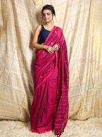Dutta Saree Ghar Women's Hand Loom Cotton Saree With Blouse Piece (Dutta - 106_Red) - Image 3