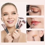 MAANGE Professional Makeup Brushes 15 Pcs Synthetic Makeup Brushes Set with 1 Makeup Sponge & 1 Brush Cleaner (Black Gold) - Image 5