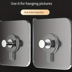 Misamo Enterprise Wall Hooks Without Drilling Waterproof Hooks for Bathroom Shower Kitchen Keys Door Outdoor Home Improvement Utility Hook (Pack of 10, Photo Frame Hook) Clear, Stainless Steel - Image 6