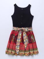 Naughty Ninos Girl's Fit & Flare Above The Knee Printed Fit and Flared Dress - Image 3