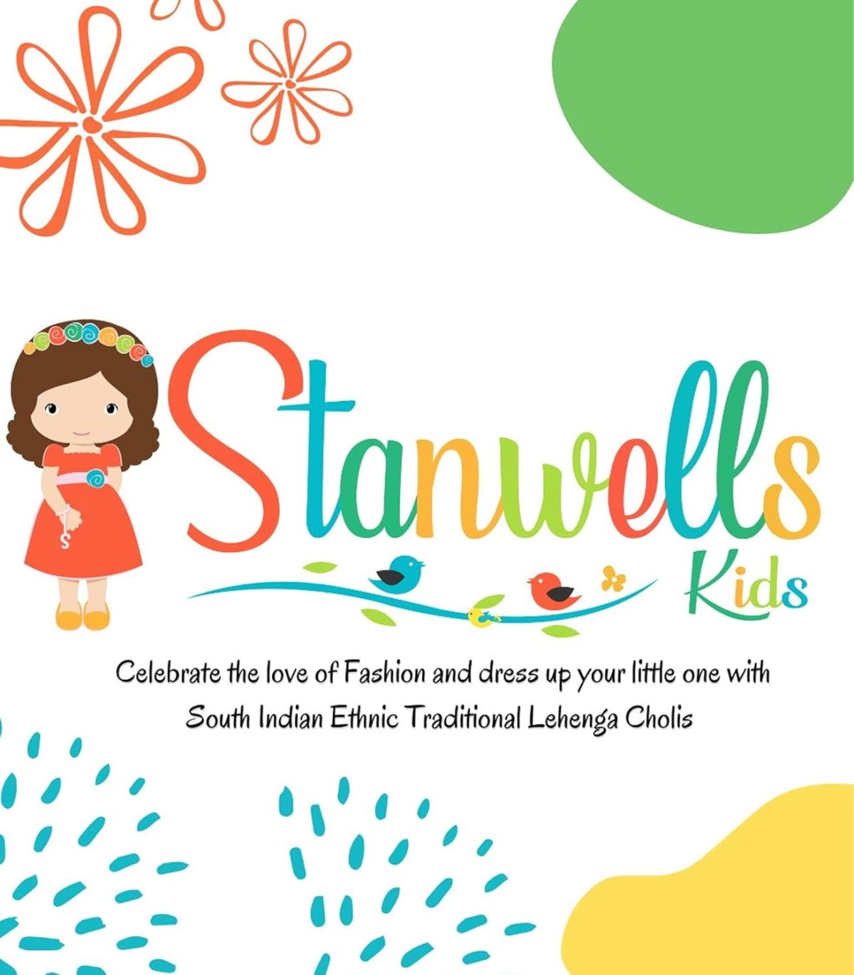 Stanwells Kids Baby Girls Cotton Silk Readymade Lehenga Choli Set | Traditional Embroidered South Indian Pattu Pavadai Ethnic Wear for Girls - Image 7