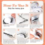 Hiventick Magnetic Eyelashes without Eyeliner Natural Reusable Magnetic Lashes Kit with Applicator Anime No Glue Needed Lashes 1 Pairs Manga Magnetic Eyelashes Kit - Image 2