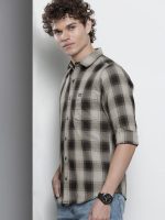 The Indian Garage Co Men's Cotton Slim Fit Checkered Full Sleeves Spread Collar Casual Shirt - Image 6