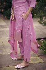 VredeVogel Viscose Rayon Silk Kurta Pant Set with Chiffon Dupatta for Women - Image 6