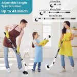 DADLM® Electric Spin Scrubber,Cleaning Brush Scrubber for Home, 400RPM/Mins-9 Replaceable Brush Heads-90Mins Work Time,Adjustable Size,2 Adjustable Speeds for Bathroom Shower Bathtub Glass Car (1) - Image 7