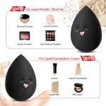 Larbois 3-Pack Beauty Blender Foundation Blending Egg Sponge, Professional Beauty Makeup Sponge Set for Dry & Wet Use (Black) - Image 3