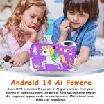 SIGNY Multi-Functional Kids Tablet - 7" HD Display, 128GB Storage, Dual Cameras, 4G/WiFi, Parental Lock, Preloaded Learning Games, Fall-Resistant Cover, Perfect for Fun and Education (Unicorn) - Image 4