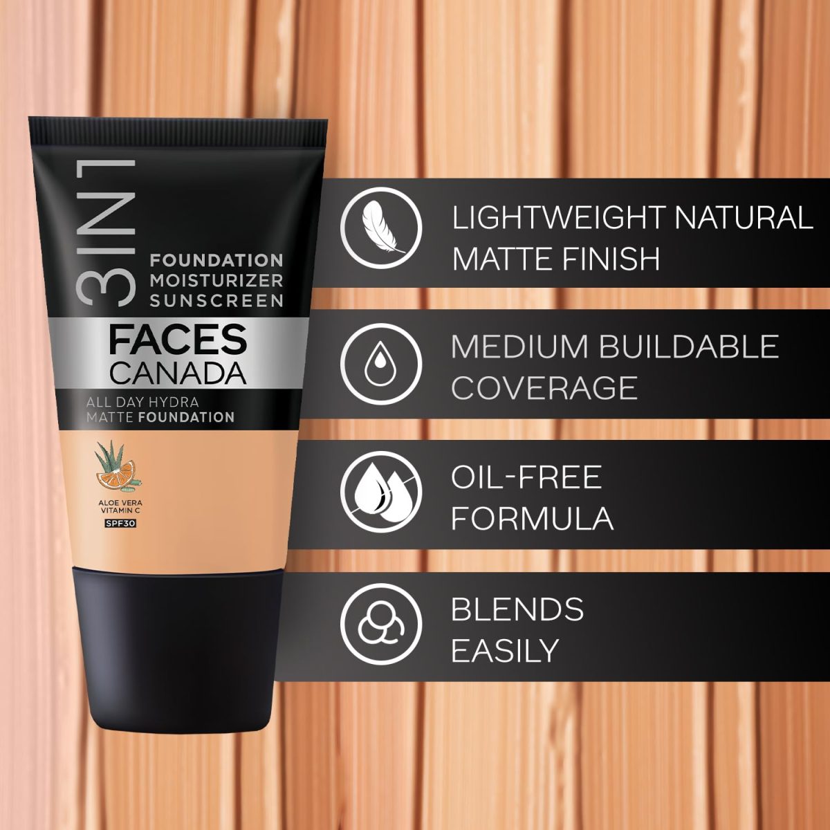 FACES CANADA Always On Shine Combo - All Day Hydra Matte Foundation - Rose Ivory 011 (18 ml) + Strobe Cream - Rose Gold (18ml) + Ultime Pro Makeup Fixer (50 ml) | Illuminating & Glowing Makeup Base | Long Lasting Makeup Setting Spray - Image 4