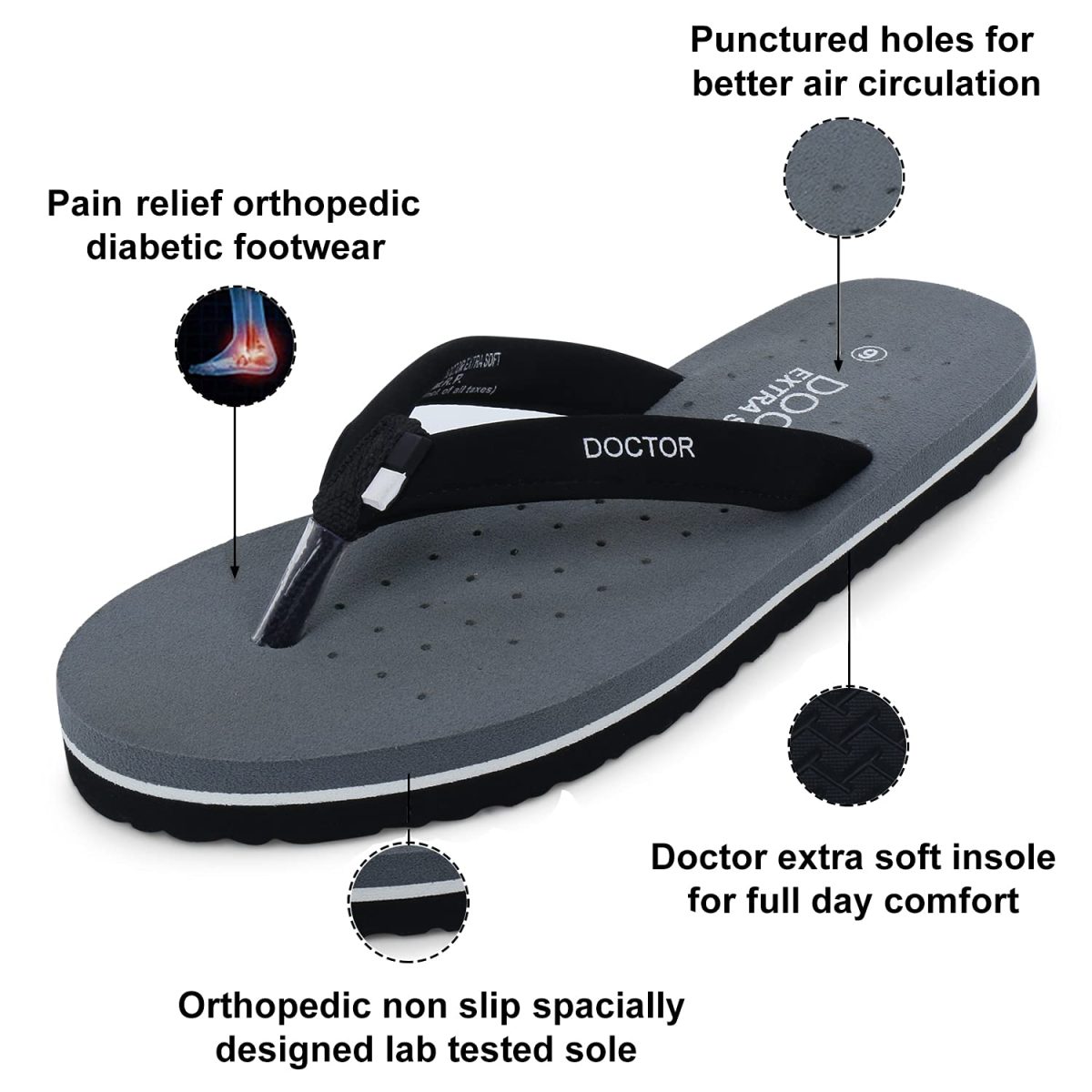 DOCTOR EXTRA SOFT House Slipper for Women's Care Dr Orthopaedic Super Comfort Fitting Flat Cushion Chappal Flip-Flop for Ladies & Girl’s - Image 2