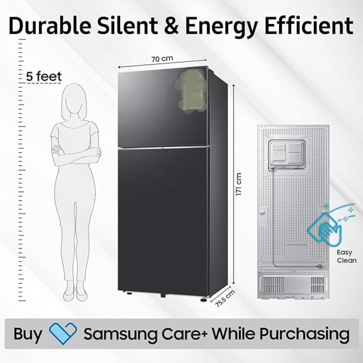 Samsung 396 L, 2 Star, Convertible 5-in-1, Digital Inverter, Frost Free Double Door, Bespoke AI WiFi Enabled Refrigerator (RT41DG6A2BB1, Black Matte, 2025 Model) - Image 4