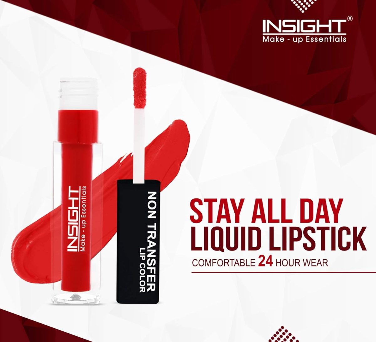 Insight Non Transfer Lip Color, Matte Finish, 4ml (18 Red Premiere) - Image 4
