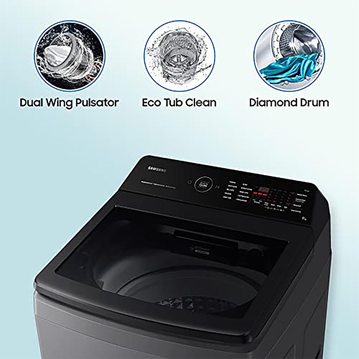 Samsung 9 kg, 5 star, Eco Bubble Technology, Wi-Fi, Soft Closing Door, Fully-Automatic Top Load Washing Machine (WA90BG4542BDTL, Versailles Gray) - Image 4