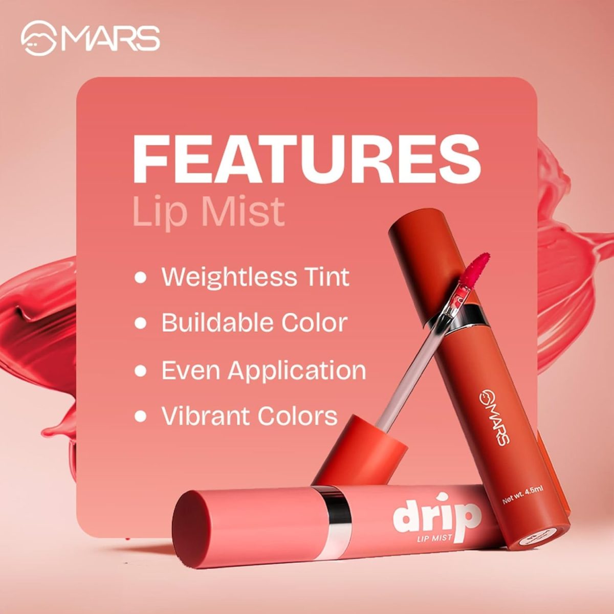 MARS Lip Mist for Women (4.5 ml) (06-Cocoa Drip) | Dual Function | Buildable Color | Glossy Finish | Long-Lasting | Hydration | Light-Weight Formula | Non-Patchy Reapplication - Image 4