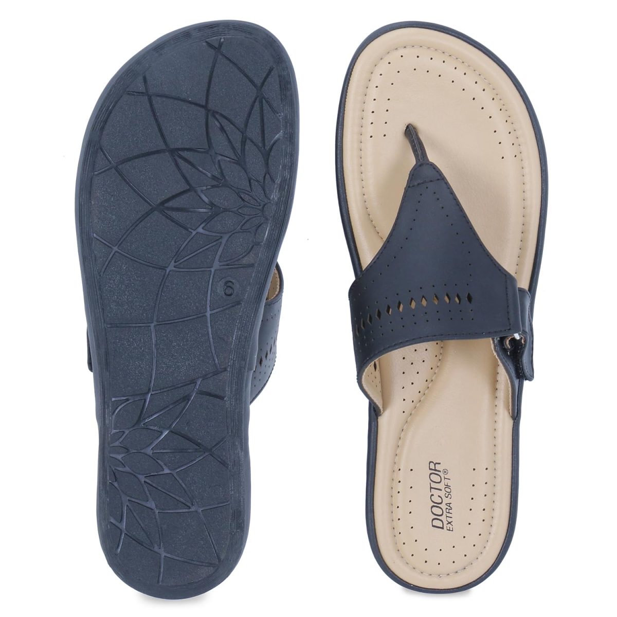 DOCTOR EXTRA SOFT Women's Flat Memory Foam Slippers/Flip-Flops Fashion Stylish Casual Comfortable Diabetic Orthopedic Lightweight Synthetic Slip-on Sandals with Adjustable Strap for Girls & Ladies D-608 - Image 7