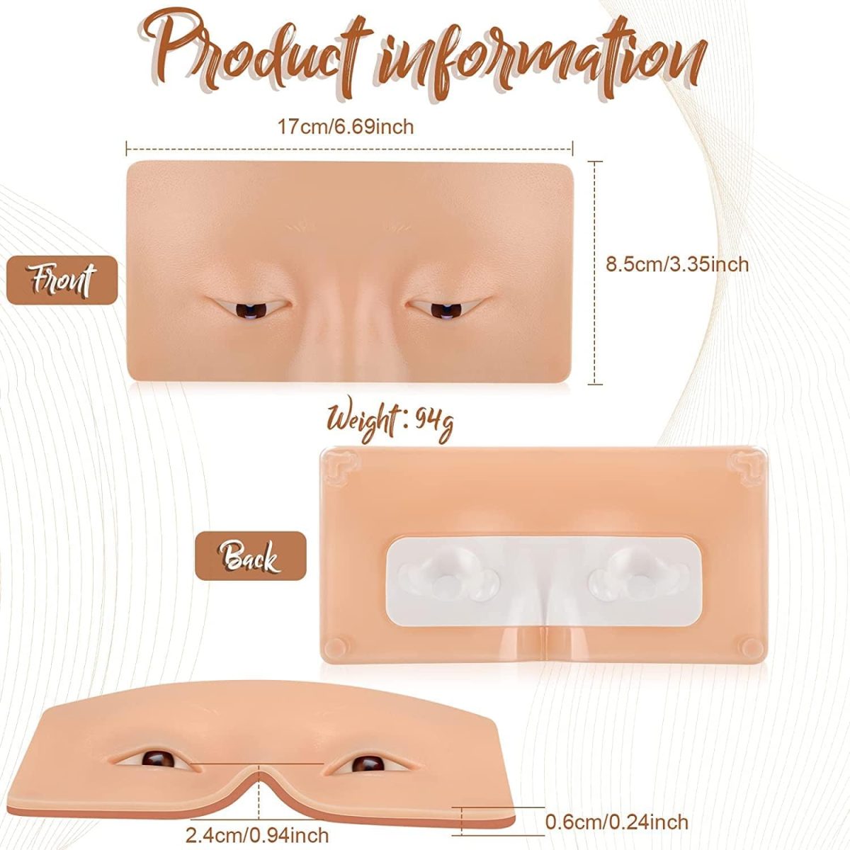 M.S TRADERS® Eye Make Up Practice Dummy | Face Board | Silicon Skin Board for Beginners and Artists (Pack of 1) - Image 8