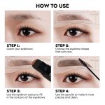 Gleva Eyebrow Stamp & Stencil Kit - Vegan Long-Lasting Stamping Powder With 10Pcs Reusable Thin & Thick Stencils for Perfect Brows (Black) - Image 7