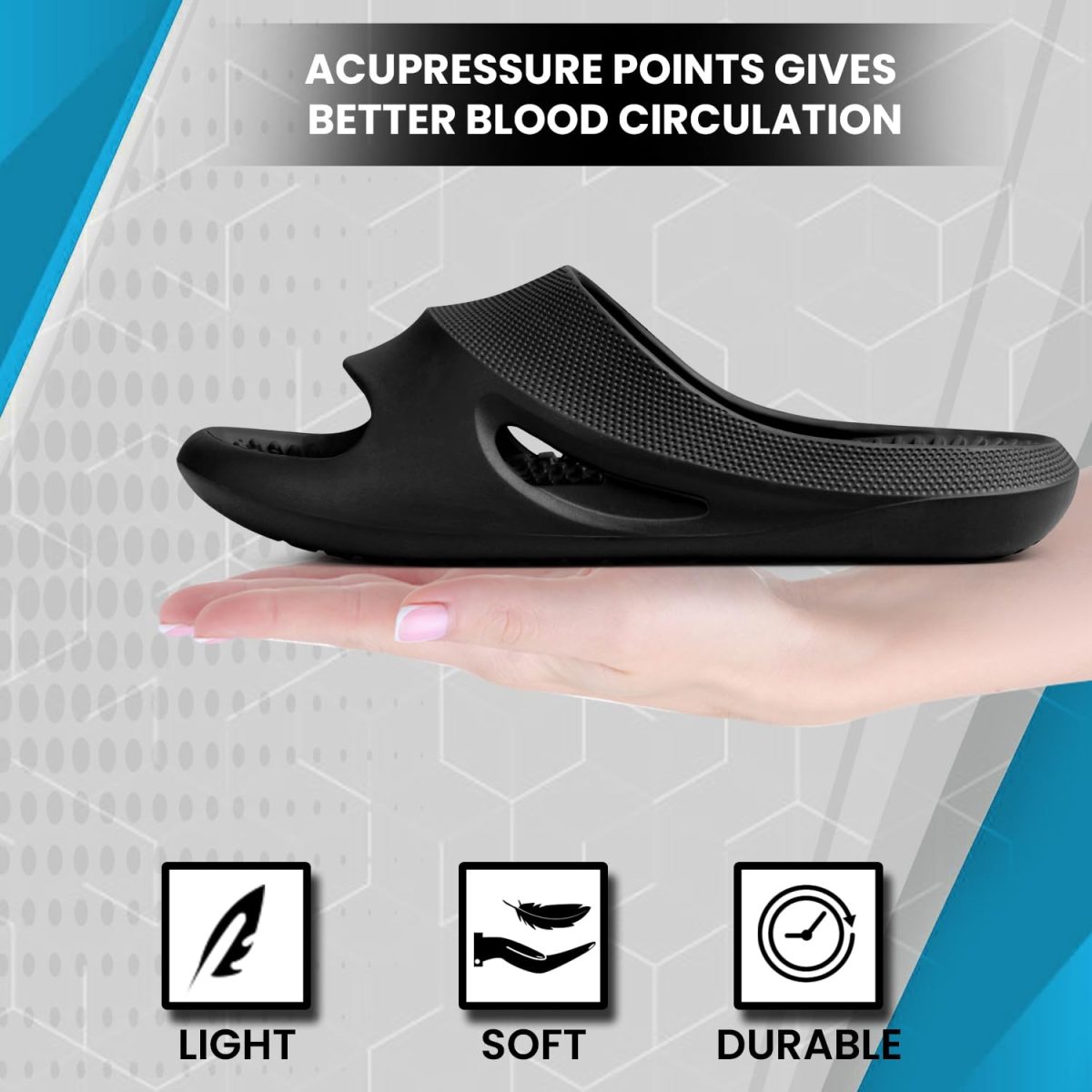 DOCTOR EXTRA SOFT Men's Orthopedic Acupressure Sliders/Slippers with Cushion FootBed for Adult| Comfortable & Light Weight | Stylish & Anti-Skid| Waterproof & Everyday Flip Flops for Gents & Boys D-534 - Image 5