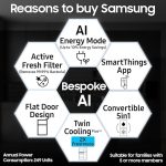 Samsung 396 L, 2 Star, Convertible 5-in-1, Digital Inverter, Frost Free Double Door, Bespoke AI WiFi Enabled Refrigerator (RT41DG6A2BB1, Black Matte, 2025 Model) - Image 2