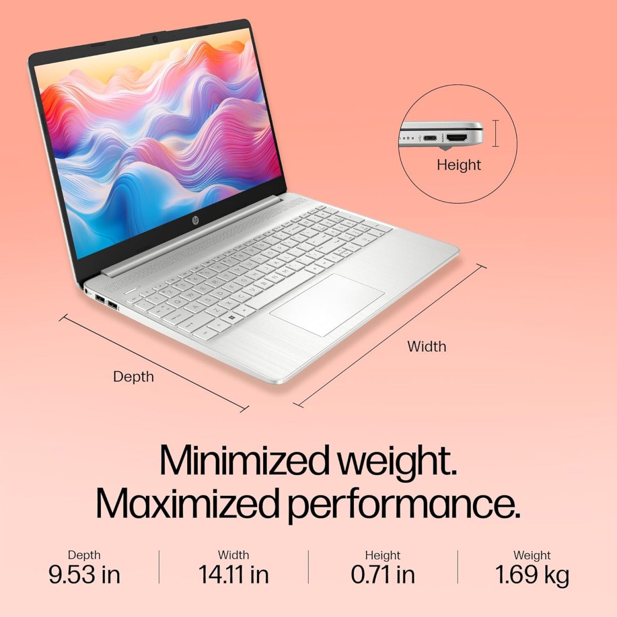 HP 15s, Intel Core i5 12th Gen-1235U Laptop (8GB RAM, 512GB SSD) Anti-Glare, 15.6"/39.6cm, FHD, Win 11, Office 2021, Silver, 1.69Kg, Intel UHD Graphics, Backlit Keyboard, HD Camera, fy5008TU - Image 7