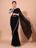 leelavati Women Embellished Bollywood Chiffon Saree Elegant Design For Weddings, Parties, And Festivities - Image 3