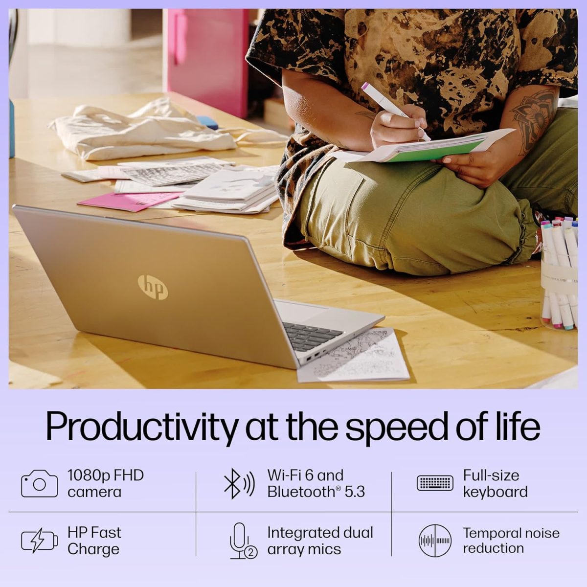 HP 15, 13th Gen Intel Core i3-1315U, 8GB DDR4, 512GB SSD, (Win 11, Office 21, Grey, 1.59kg), Anti-Glare, Micro-Edge,15.6-inch(39.6cm), FHD Laptop, Intel UHD Graphics, 1080p FHD Camera, fd0006TU - Image 6