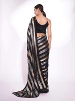 Pandadi Saree Women's Georgette Embroidery Sequance Work Saree With UnstitChed Blouse Piece - Image 3