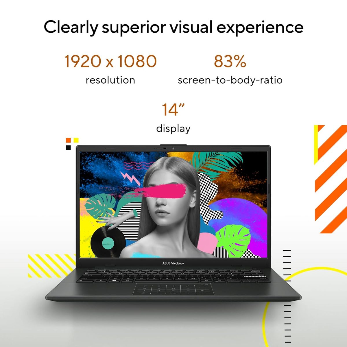 ASUS Vivobook Go 14, AMD Ryzen 3 7320U,Thin & Light (AMD Radeon iGPU/8GB RAM/512GB SSD/FHD/14/60Hz/42WHrs/Windows 11/M365 Basic (1Year)*/Office Home 2024/Mixed Black/1.38 kg) E1404FA-NK3325WS - Image 3
