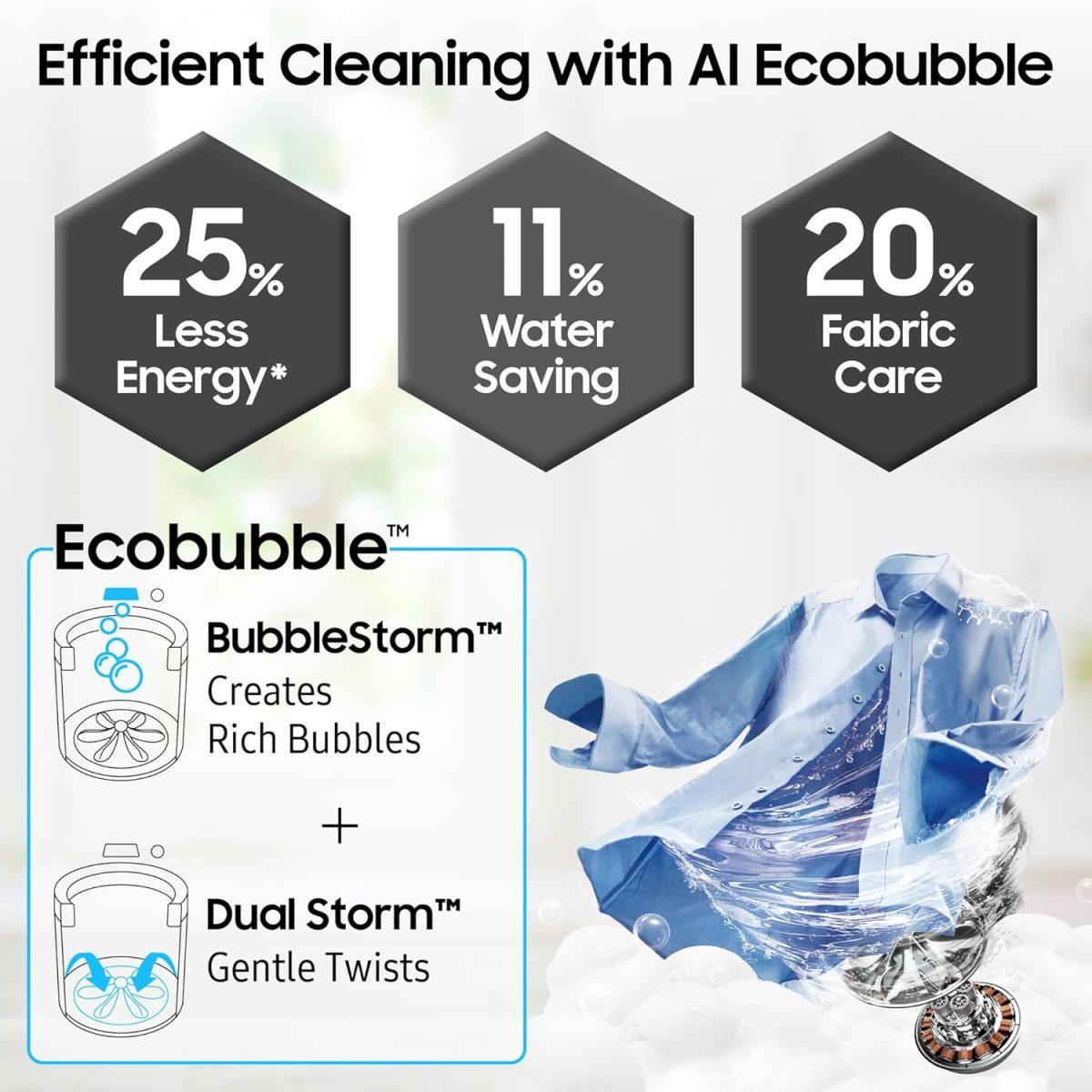 Samsung 10 Kg, 5 Star, AI Wash, AI Ecobubble, AI Energy Mode, AI VRT+, Soft Closing Door, Wi-Fi, Digital Inverter, Fully-Automatic Top Load Washing Machine (WA80F10E2LTL, Lavender Gray) - Image 4