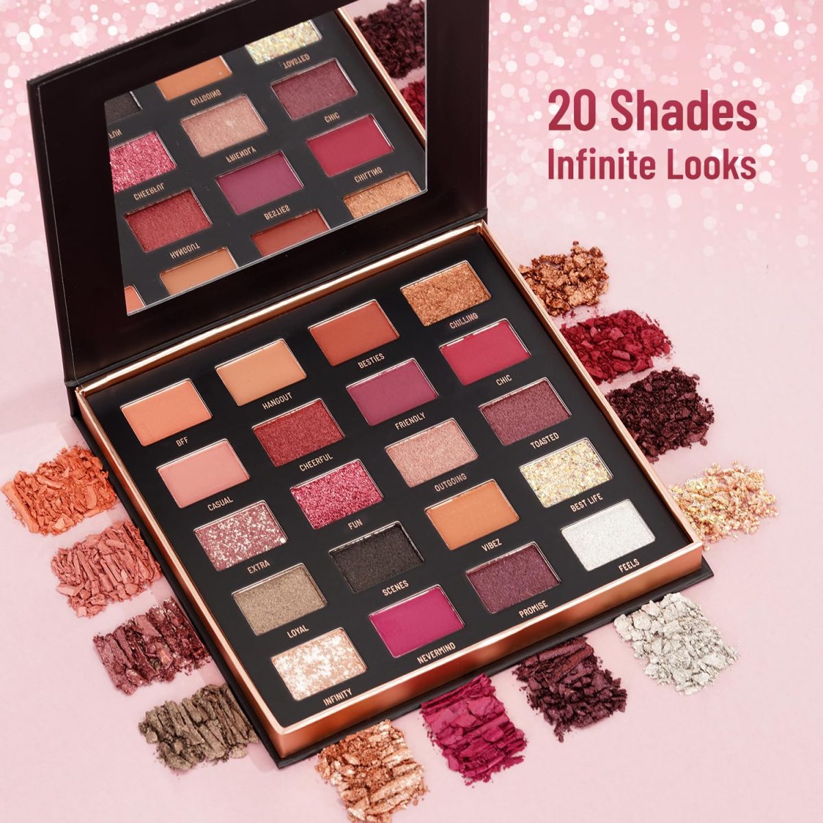 Swiss Beauty Power Stage Eyeshadow Palette with 20 pigmented shades | Blend of Matte and shimmers eye makeup palette | Shade- Mystic Glam, 25g - Image 5