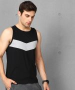 Alan Jones Clothing - Men's Cotton Colorblocked Sleeveless Regular Fit T-shirt - Image 5