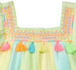 nauti nati Girls Yellow Blue Colourblocked A-Line Dress - Image 3