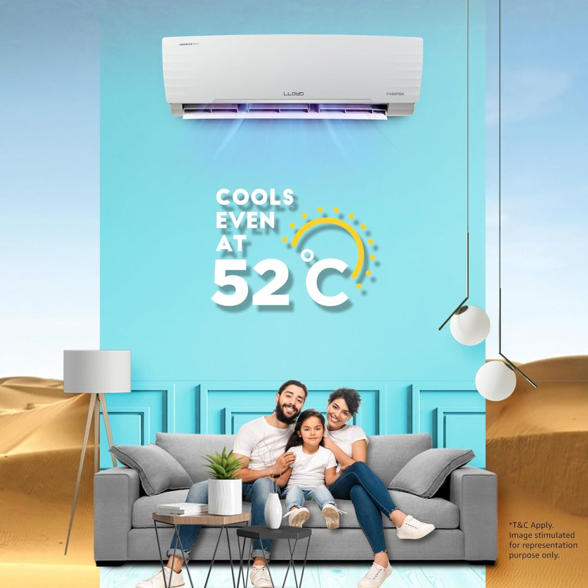 Lloyd 1.5 Ton 5 Star Inverter Split AC (5 in 1 Convertible, Anti Corrosion Coating, Copper, PM 2.5 Filter, White with Chrome Deco Strip, GLS18I5KWGGW) - Image 7