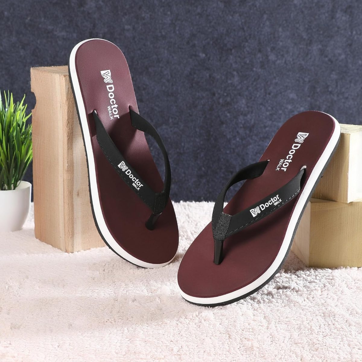 Doctor Walk Flip Flop for Women | Soft Comfortable | Breathable | Fashionable | Stylish | Trendy | Super soft | Lightweight | Anti-Slip Sole | Indoor & Outdoor | (DW-04) (Black) - Image 5