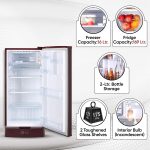 LG 185 L 4 Star Inverter Direct-Cool Single Door Refrigerator (GL-D199OSEY, Scarlet Euphoria, Base stand with drawer) - Image 3