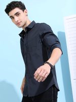 KETCH Men's Polyester Slim Fit Solid Full Sleeve Shirt - Image 2