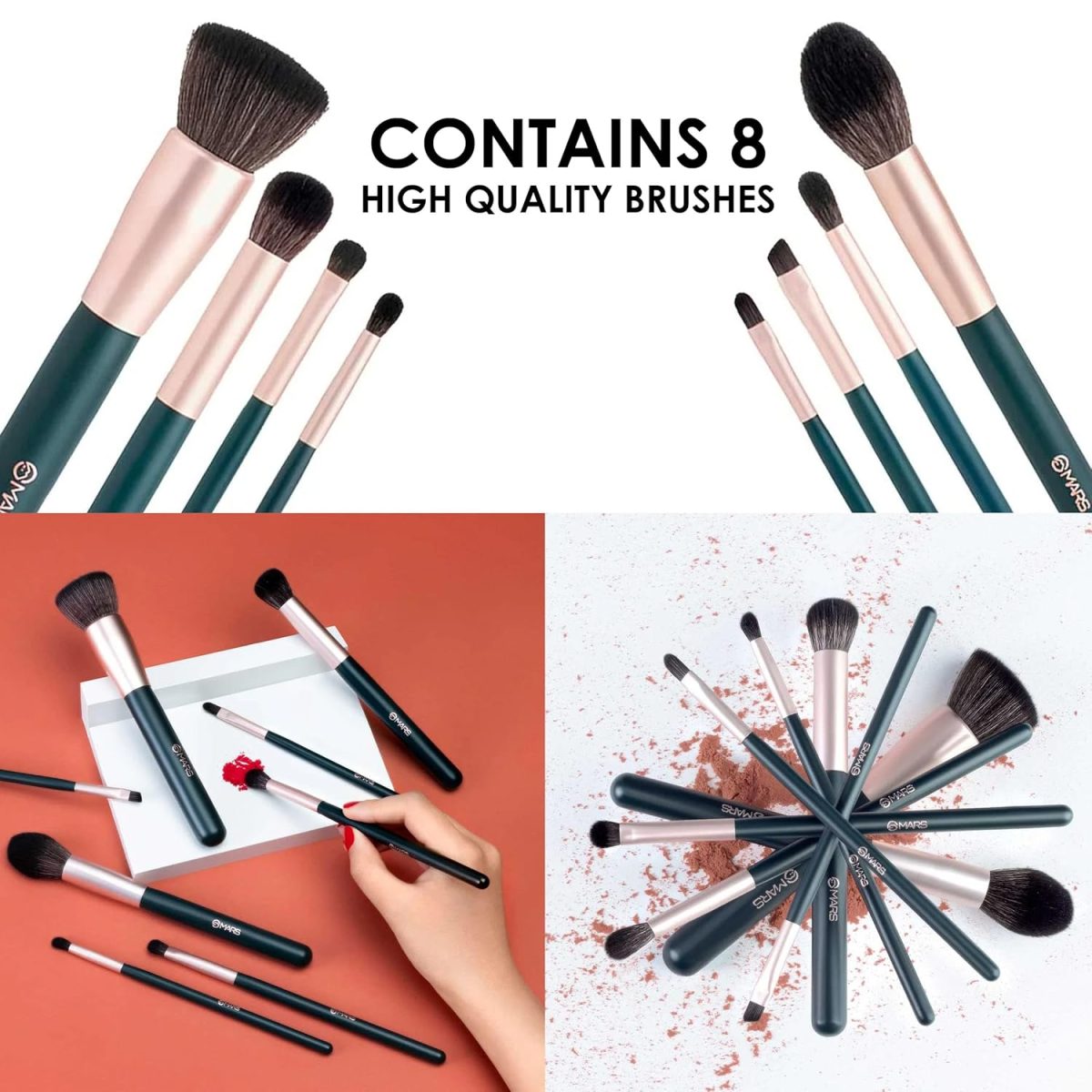 MARS Tools of Titan Brush Set of 8 with Holder | Face Makeup Brush Set with Ultra Soft Bristles (PACK OF 8) - Image 5
