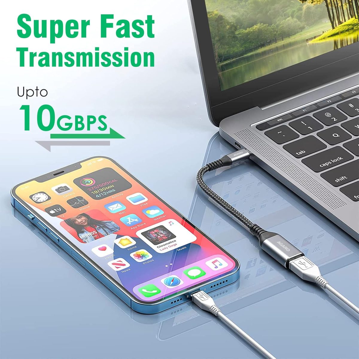 AGARO USB Type C to USB 3.0 OTG Cable, Adapter, Connector, Fast Charging, Data Transfer Speed Up to 10 GBPS, Compatible with Laptops, Tablets, Smartphone and Chargers - Image 2