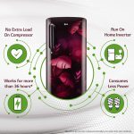 LG 185 L, 5 Star, Smart Inverter, Direct Cool Single Door Refrigerator (GL-D201APIU, Purple ILAN, Moist N Fresh, Auto Smart Connect & Base Stand Drawer) - Image 9