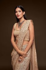 Zeel Clothing Women's Sequins Work Heavy Georgette Saree with Blouse (Latest-Sequins-Party-Saree, Free, Many Colors) - Image 4