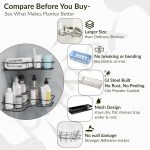 Plantex Drill Free Corner Shelf for Bathroom Wall/Bathroom Organizer Without Drill/Kitchen Shelf/ - Pack of 2 (Black,CED Powder Coated) - Image 4