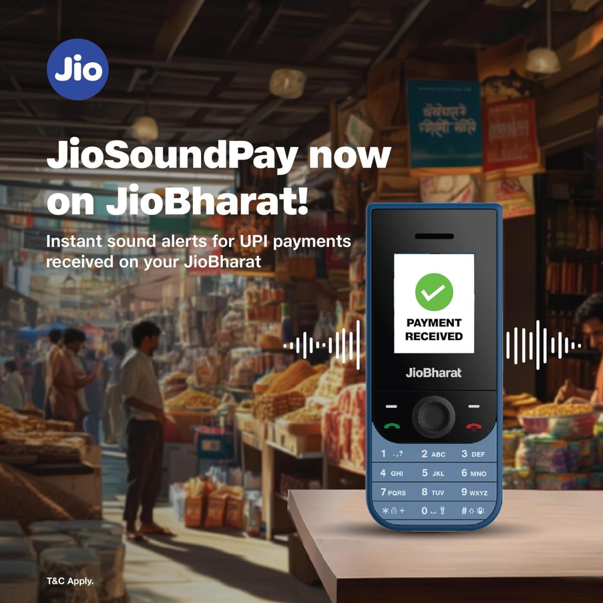JioBharat V3 4G Phone with JioTV, JioHotstar, UPI, JioSoundPay,JioSaavn, Long Lasting Battery, LED Torch, Digital Camera | Blue | Locked for JioNetwork - Image 3