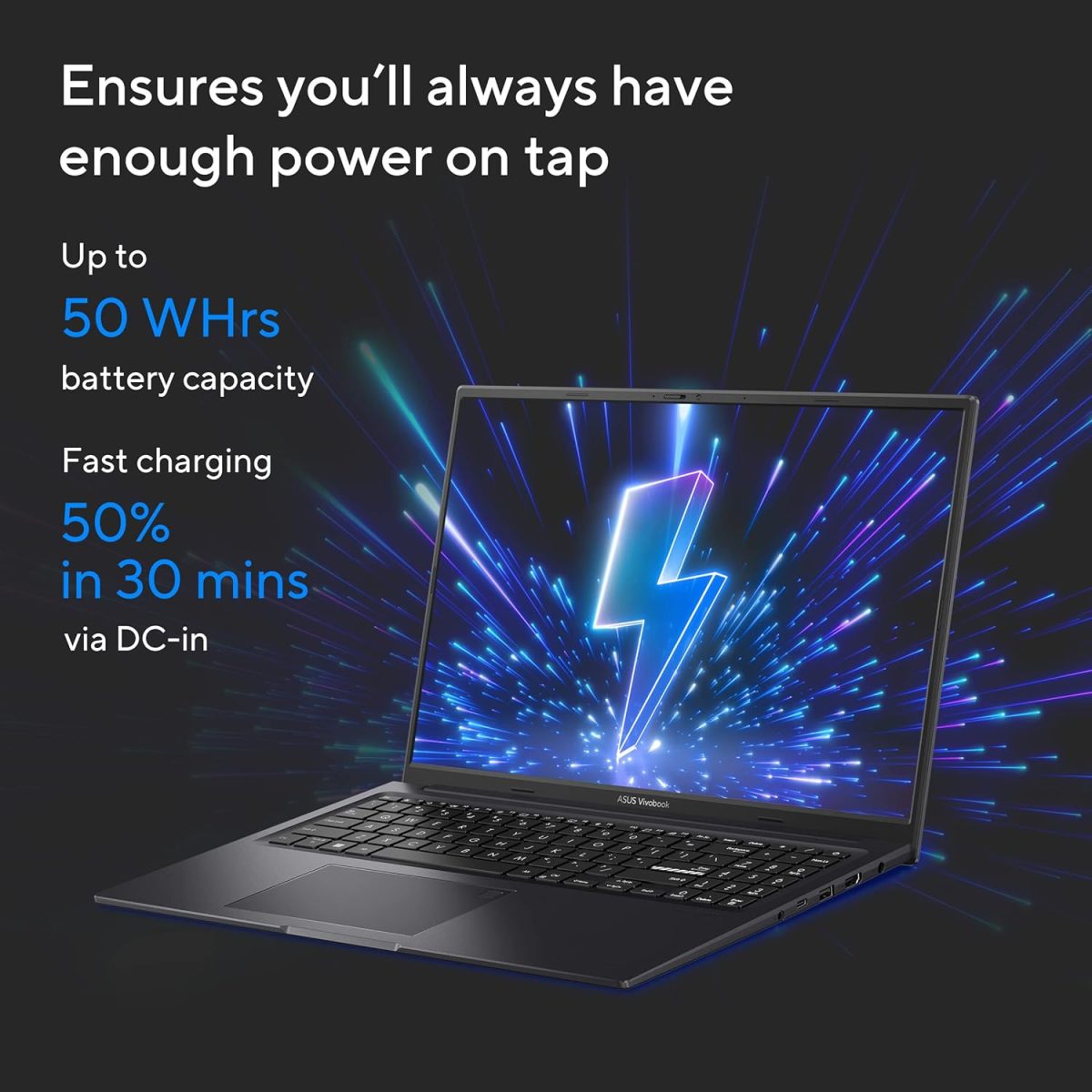 ASUS Vivobook 16X 13th Gen,Intel Core i5-13420H Creator/Gaming Laptop(NVIDIA RTX 3050-4GB/16GB/512GB/FHD+/16.0"/144Hz/Windows 11/M365 Basic(1Year)*/Office Home 2024/Indie Black/1.67 kg)K3605VC-RP412WS - Image 9