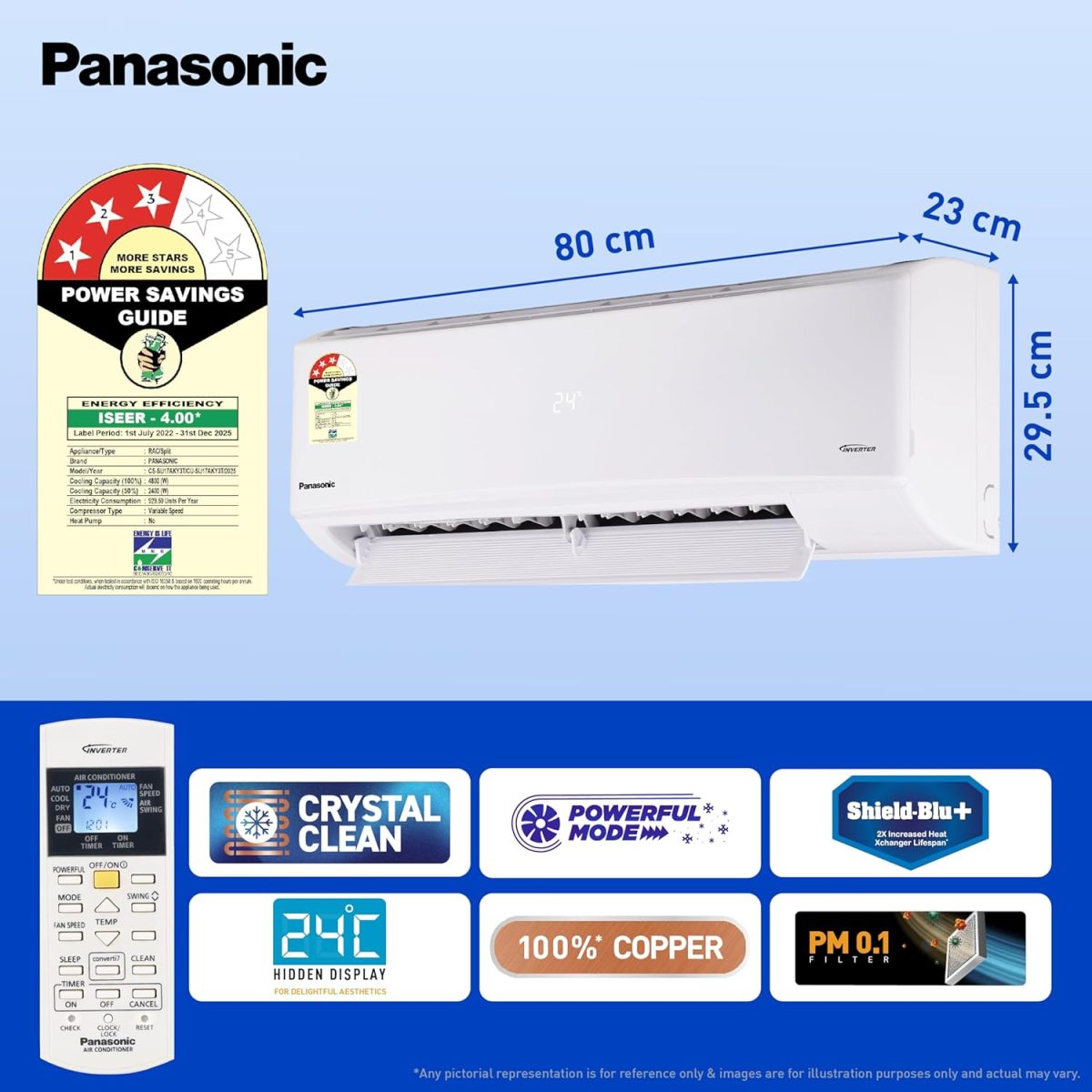 Panasonic 1.4 Ton 3 Star Inverter Split AC (Powerful Mode, Copper Condenser, 7in1 Convertible, 2-Way, PM 0.1 Filter, CS/CU-SU17AKY3T, White) - Image 7