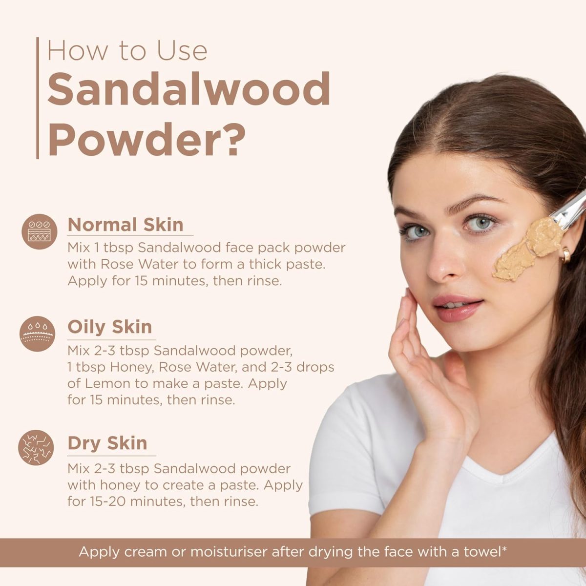 Indus Valley Bio Organic Sandalwood Face Pack Powder | Lightens Suntan, Dark Spots & Pigmentation | Prevents Acne Breakouts | Enriched with Chandan Powder for Glowing Skin & Tan Removal - 200g - Image 3