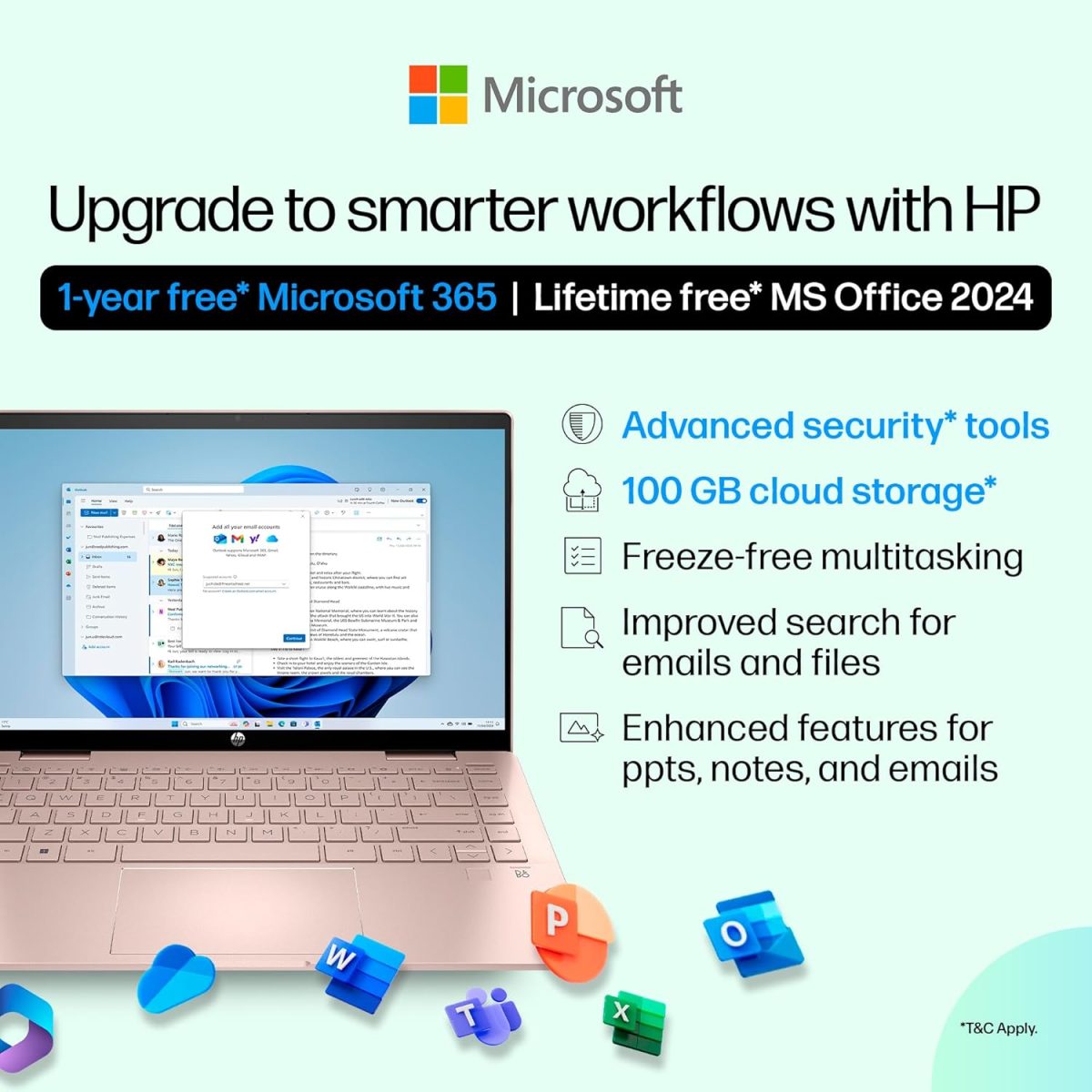 HP Pavilion x360, 13th Gen Intel Core i7-1355U (16GB DDR4, 512GB SSD), Touchscreen,IPS, 14''(35.6cm) FHD,Win 11, M365 Basic(1yr), Office Home 24, Rose gold,1.5kg,Iris Xe, Backlit, 5MP Camera, ek1152TU - Image 5