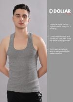 Dollar Bigboss Men's Derby Black & Grey Melange RN Vest (Pack of 2) - Image 8